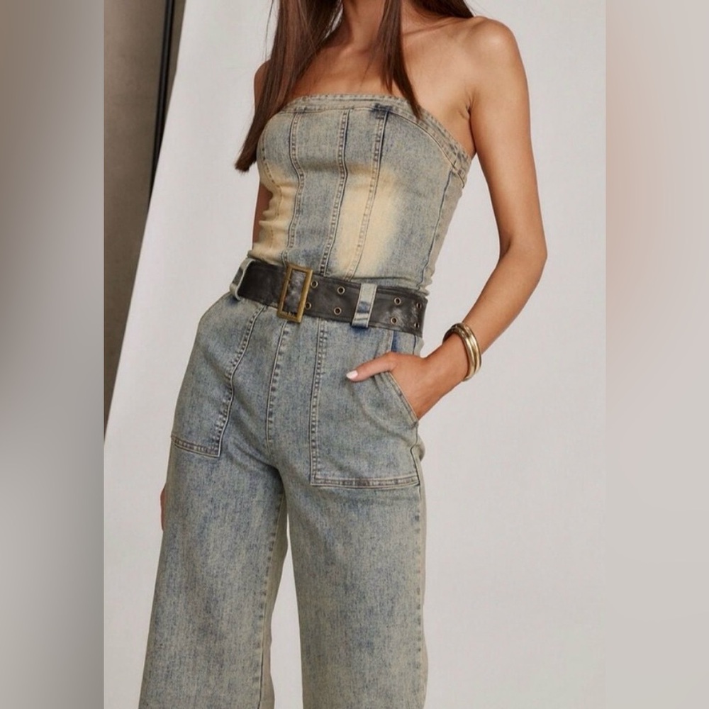 12th Tribe L Denim Jumpsuit